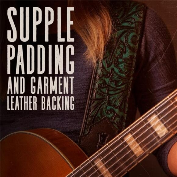 Embossed Leather Guitar Strap Wide Adjustable Western Style for Bass Electric - Picture 4 of 7